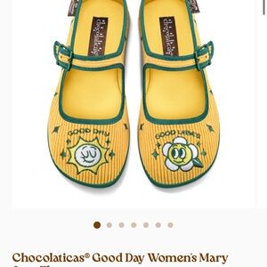Chocolaticas by Hot Chocolate shoes - Mary Jane Flats - Yellow & Green - size 36